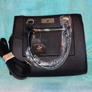 Beverly Hills Polo Club Black Textured Shoulder Bag